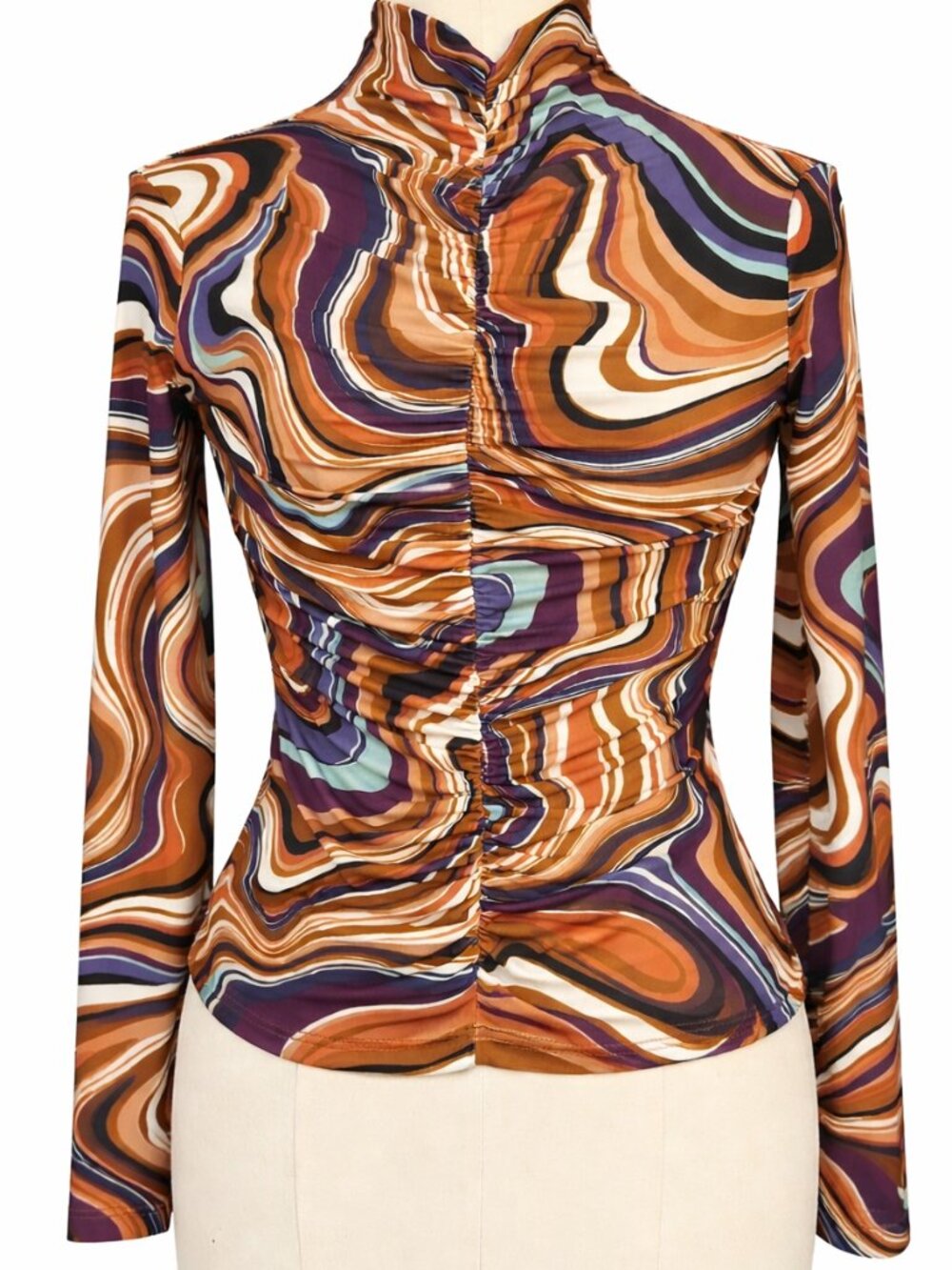 💋 Bailey 44 Multicolor Ruched Mesh Top | XS | Retro Inspired | Mint